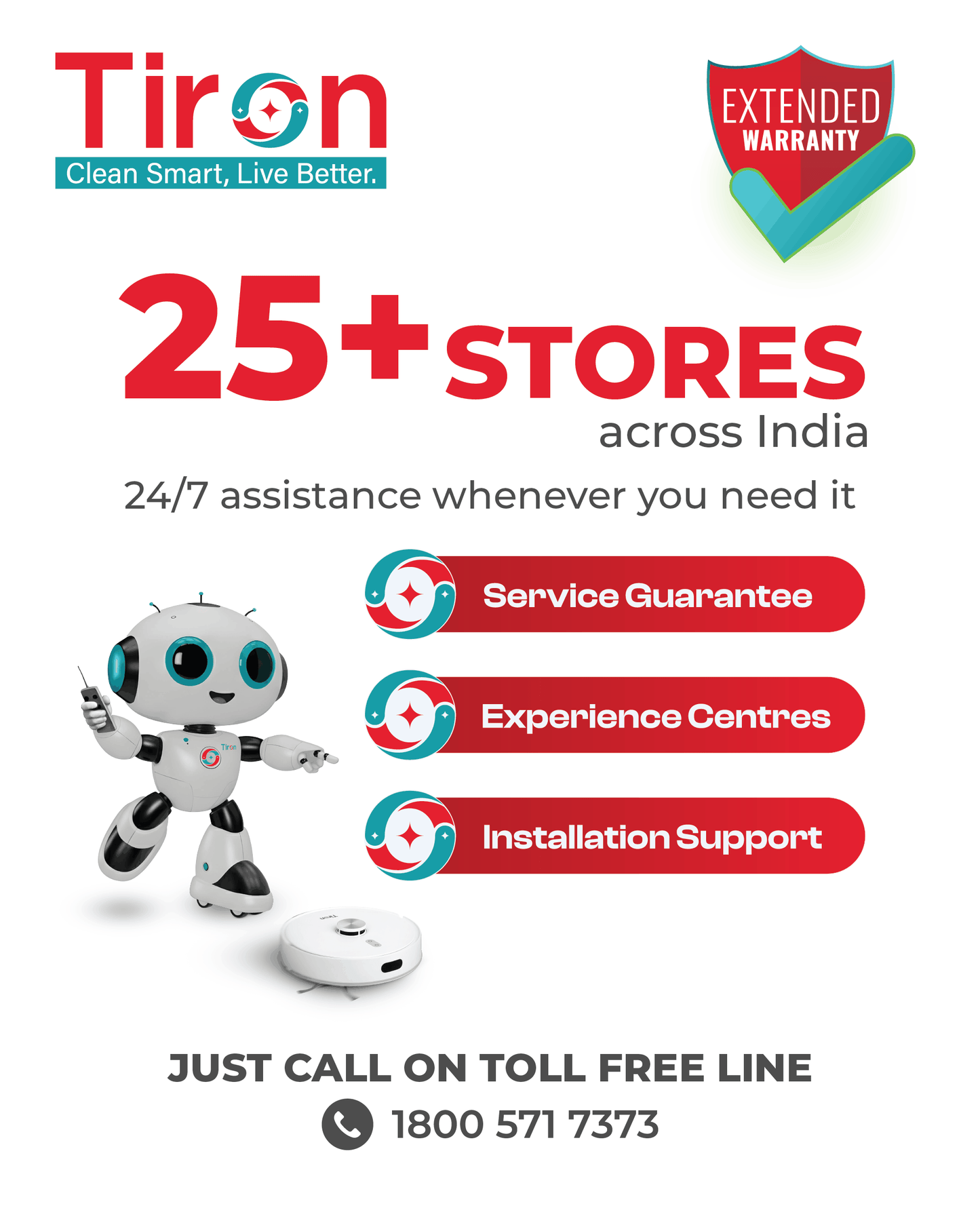 TIRON TRV 30 MAX Spin Mop Robotic Vacuum Cleaner