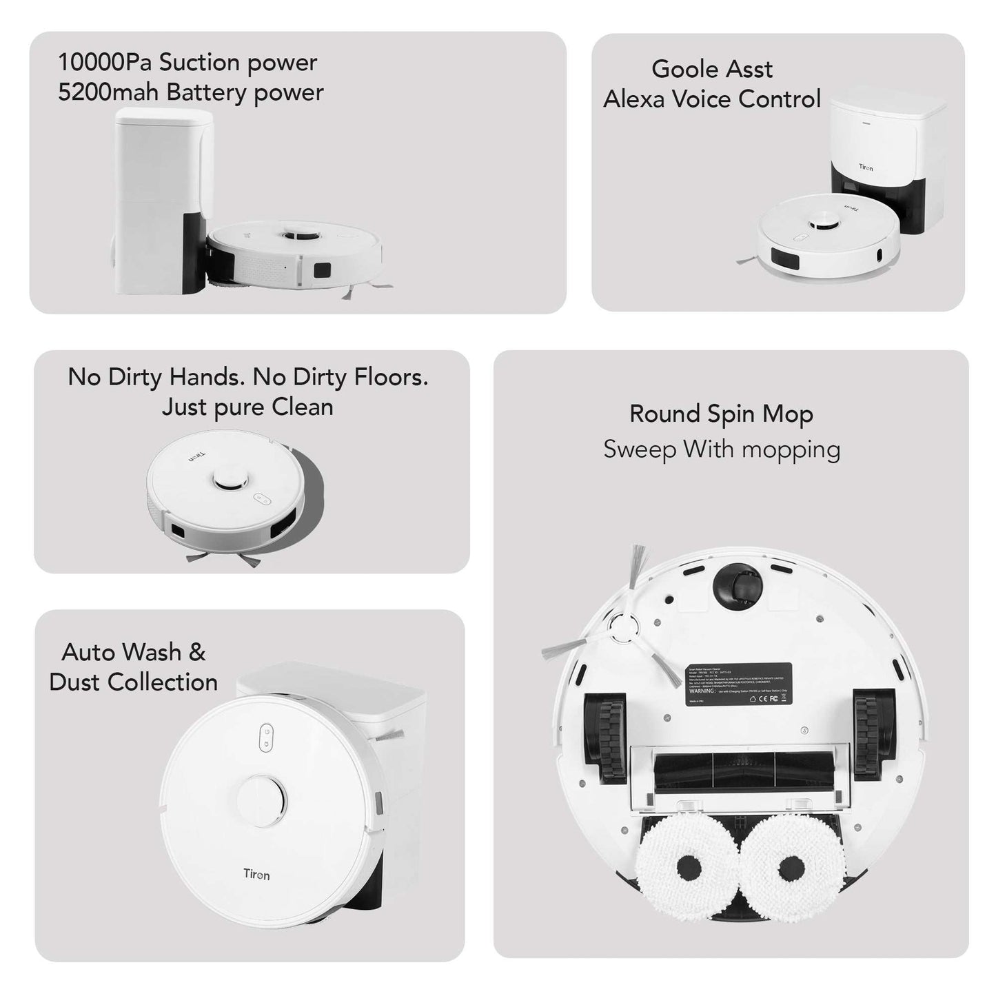TRV 30S - Tiron Spin Mop Robotic Vacuum Cleaner