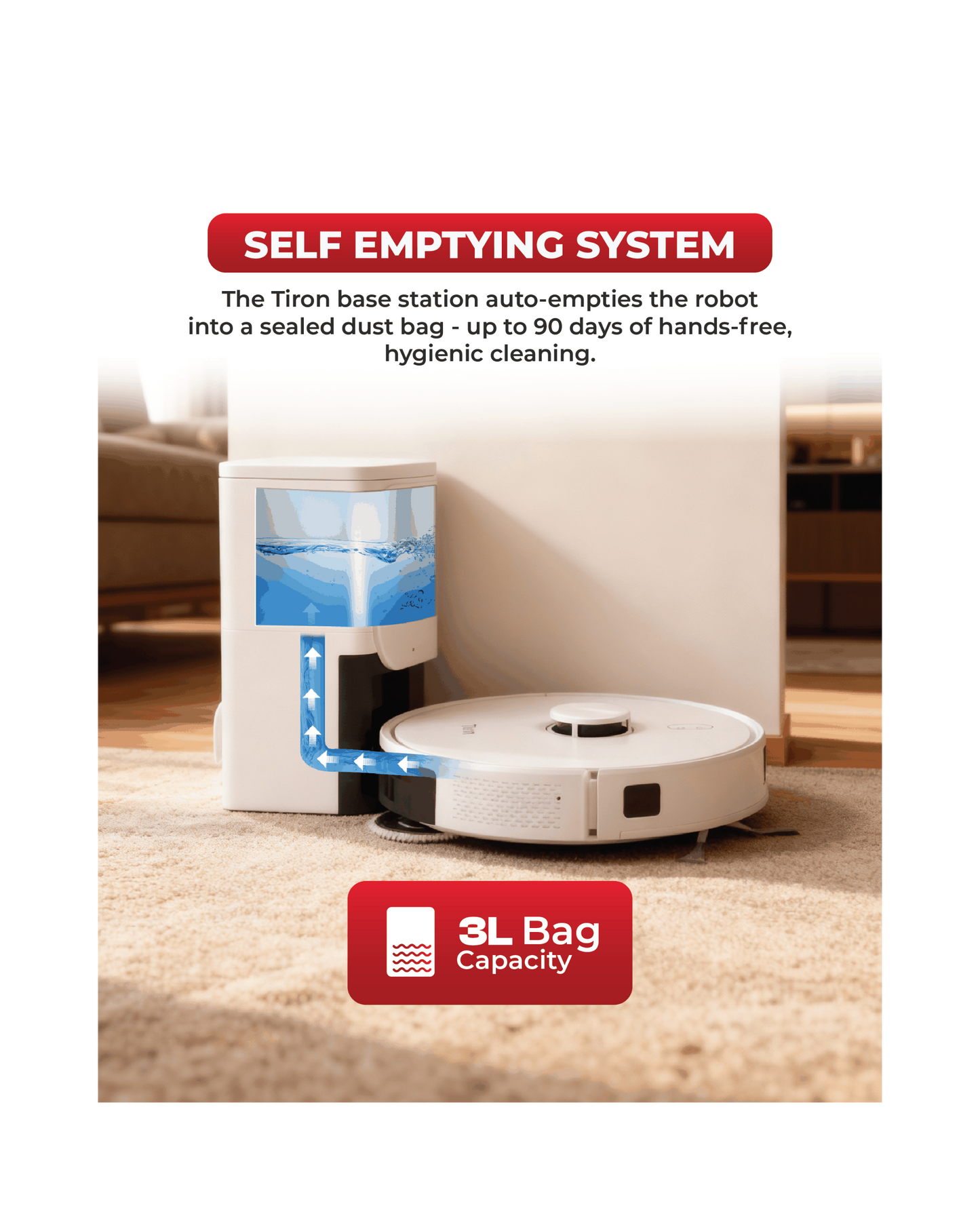 TIRON TRV 30S Spin Mop Robotic Vacuum Cleaner