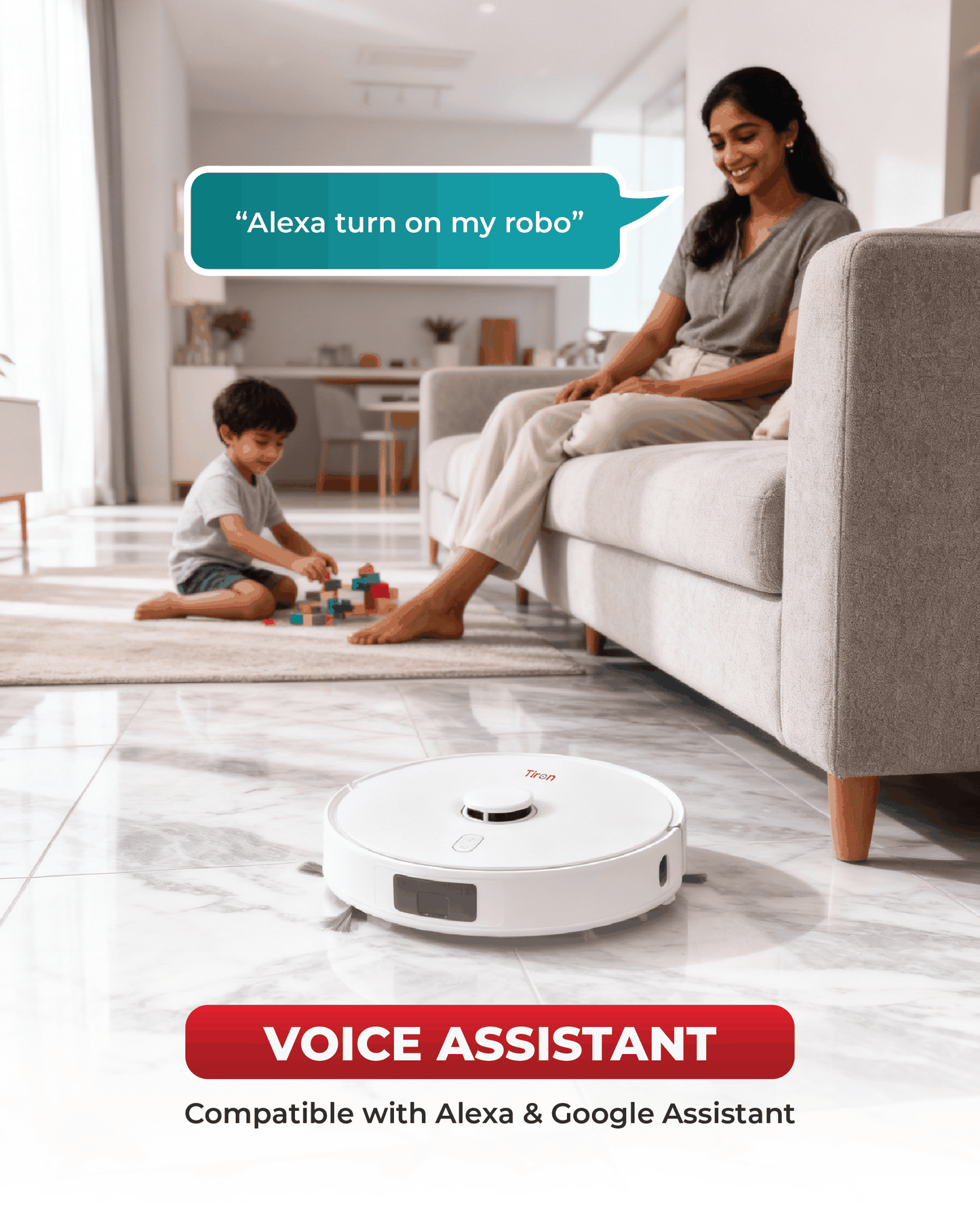 TIRON TRV 30 MAX Spin Mop Robotic Vacuum Cleaner