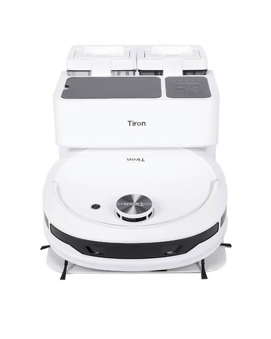 Tiron TRV 40 Pro robotic vacuum with roller mop, auto wash, dry, and dust collection for spotless floors