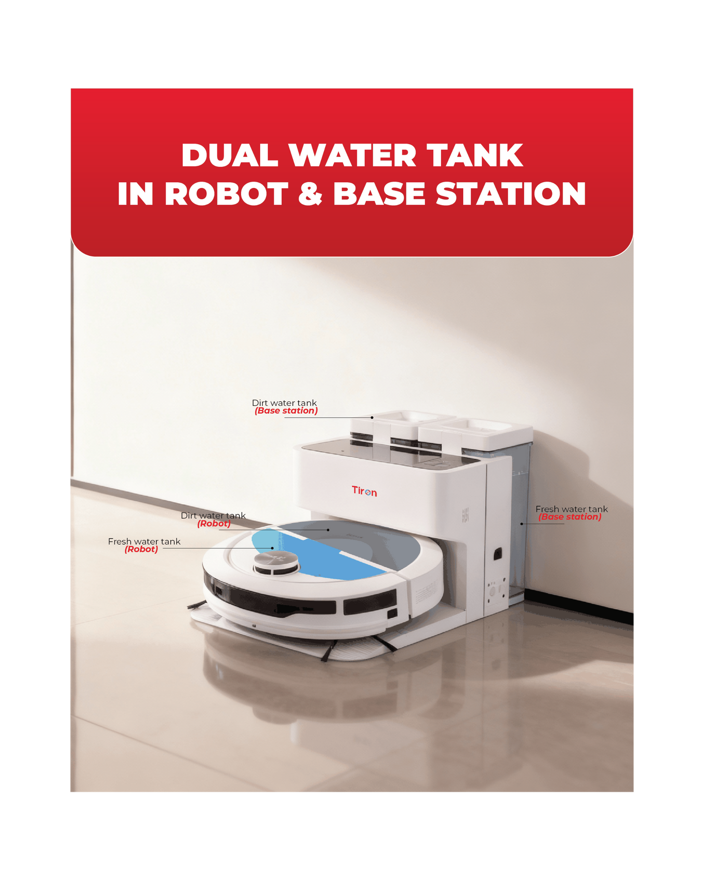TIRON TRV 40 PRO Roller Mop Robotic Vacuum Cleaner
